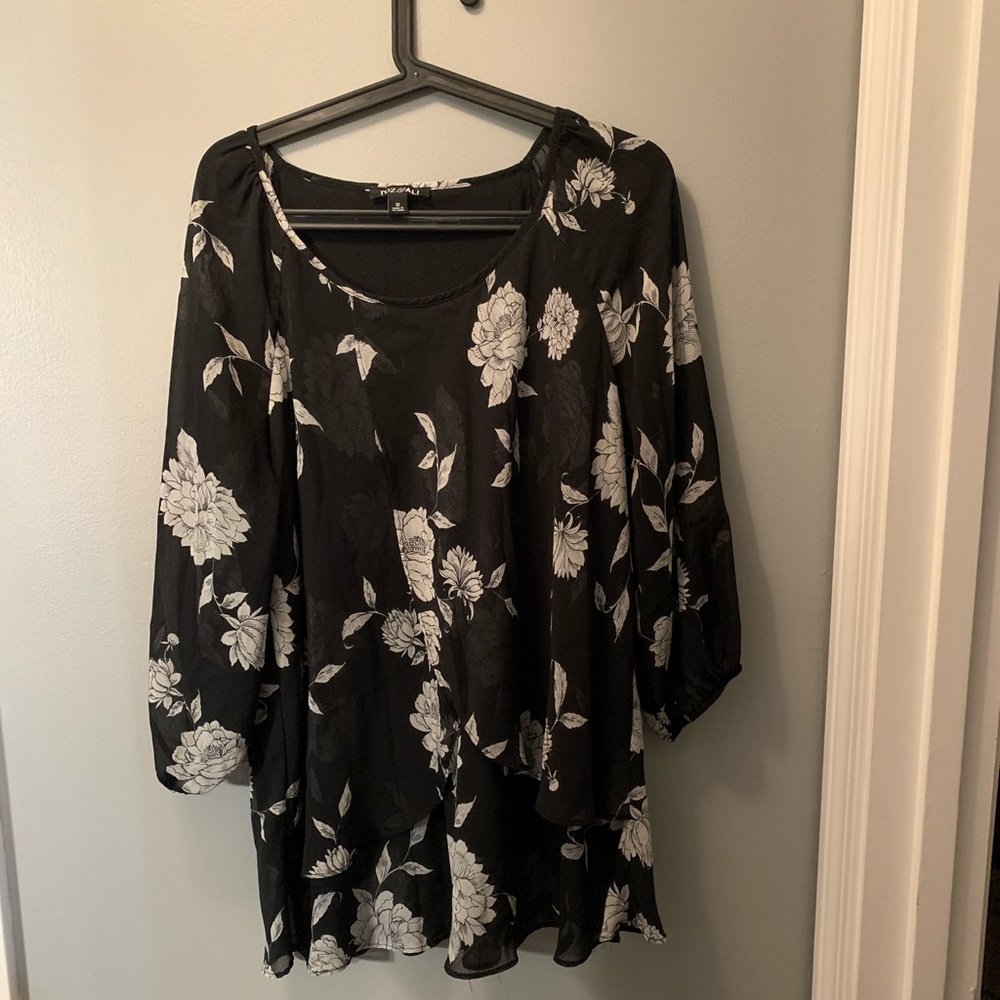 Black printed blouse